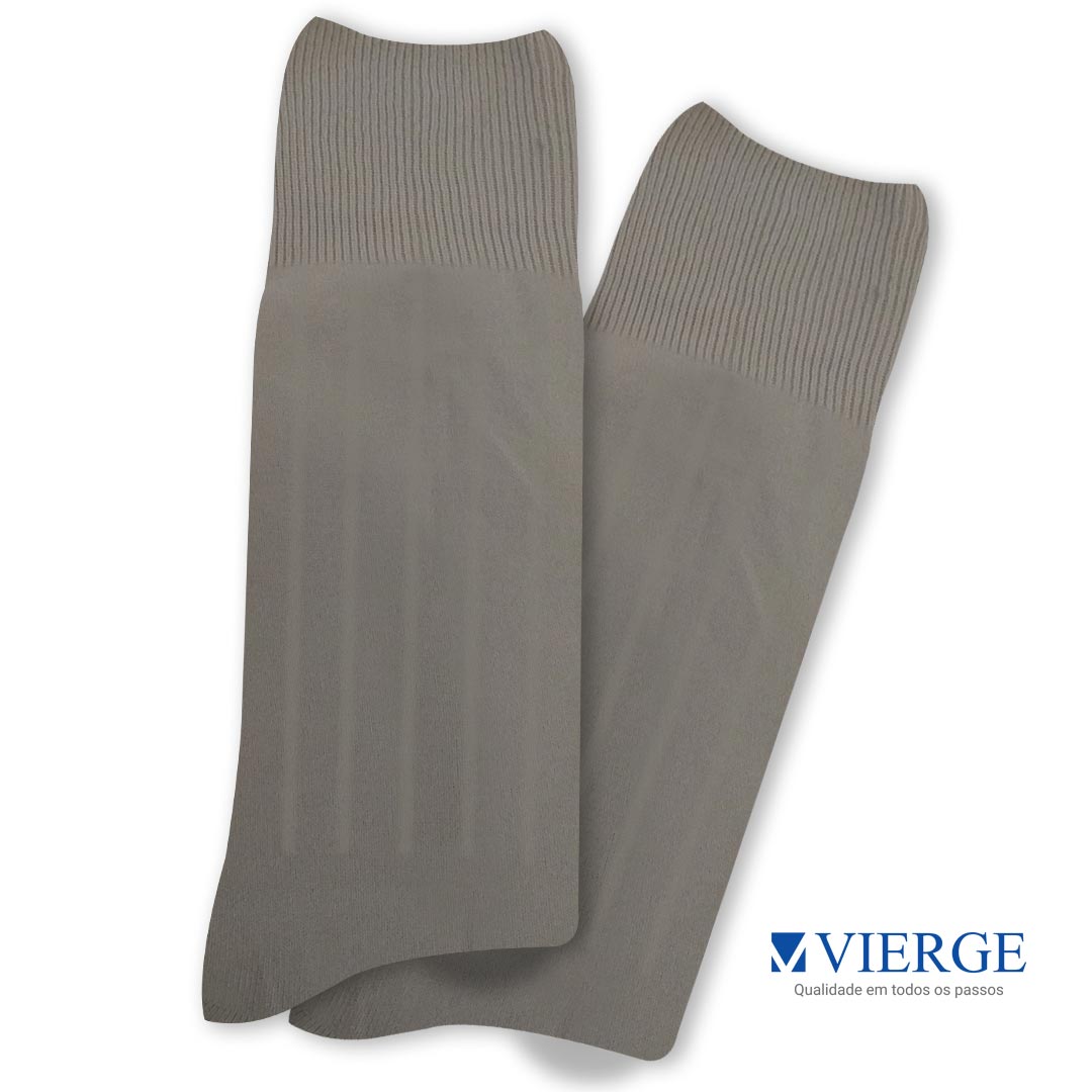 Meia masculina social canelada Vierge poliamida – Bege – 1200 - Image 2
