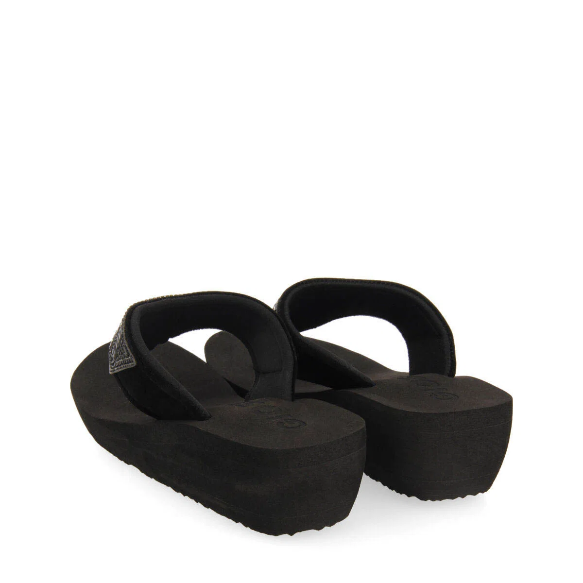 Suresnes women's black wedges with decorative stones - Image 5