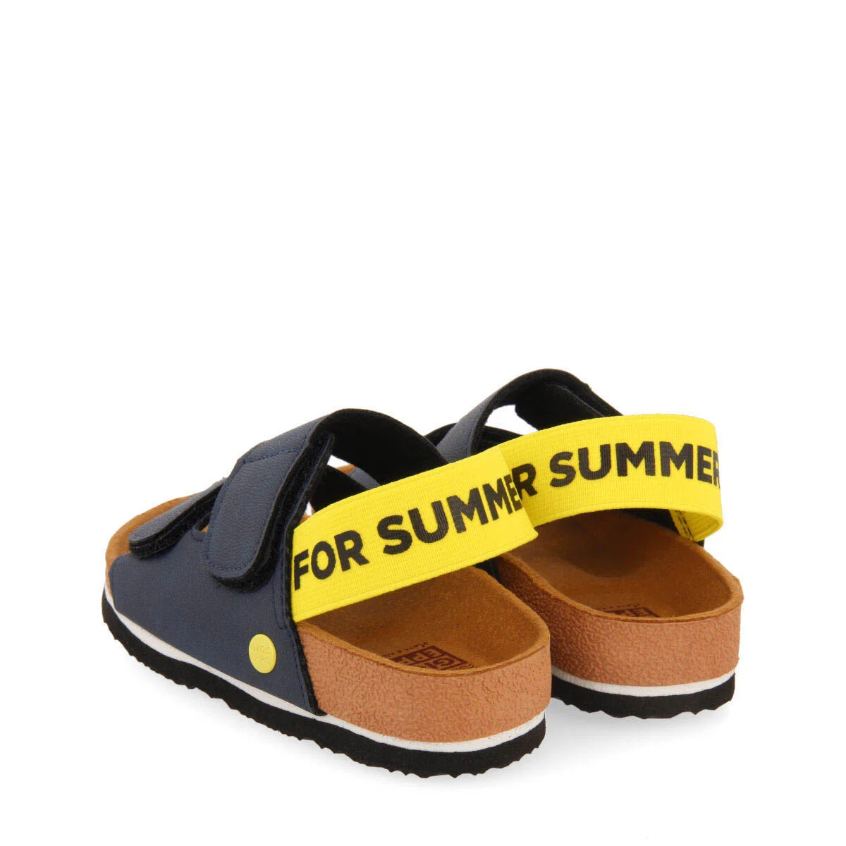 Courgis boys navy blue footbed sandals with yellow details - Image 5