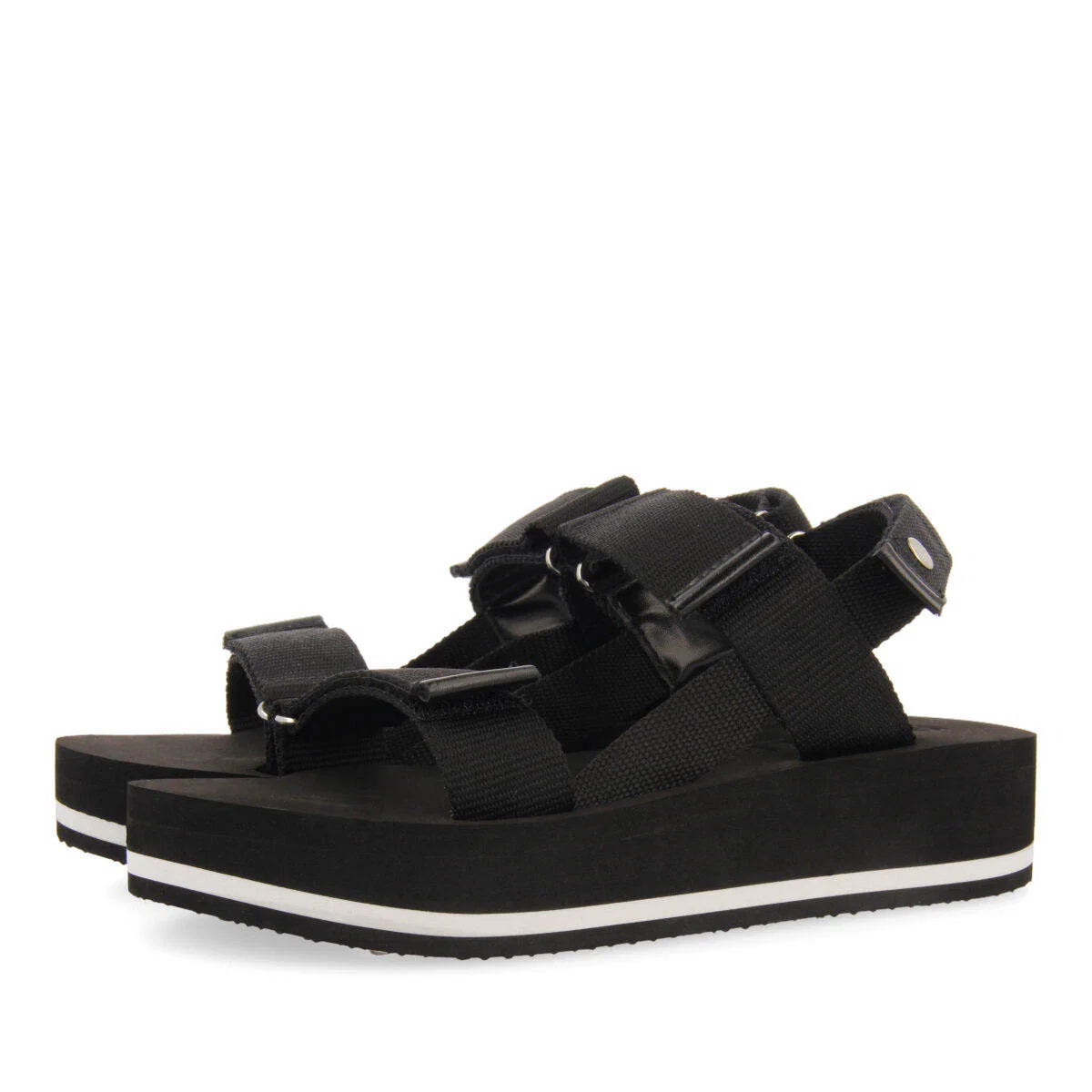 Poxoreu women's black platform sandals with adjustable straps - Image 3
