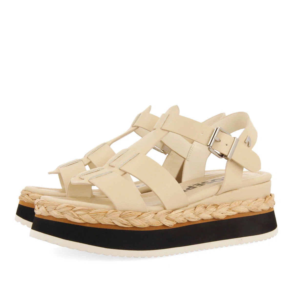Vaumas women's off-white multi-strap sandals with platforms - Image 4