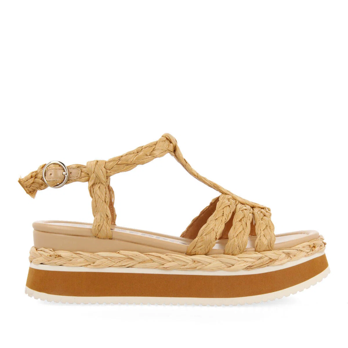 Senlisse women's braided raffia multi-strap sandals with platforms - Image 2