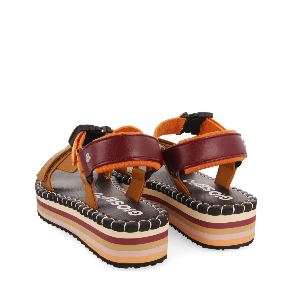 Sopretan women's beige sandals with multicoloured soles and crossover straps - Image 5