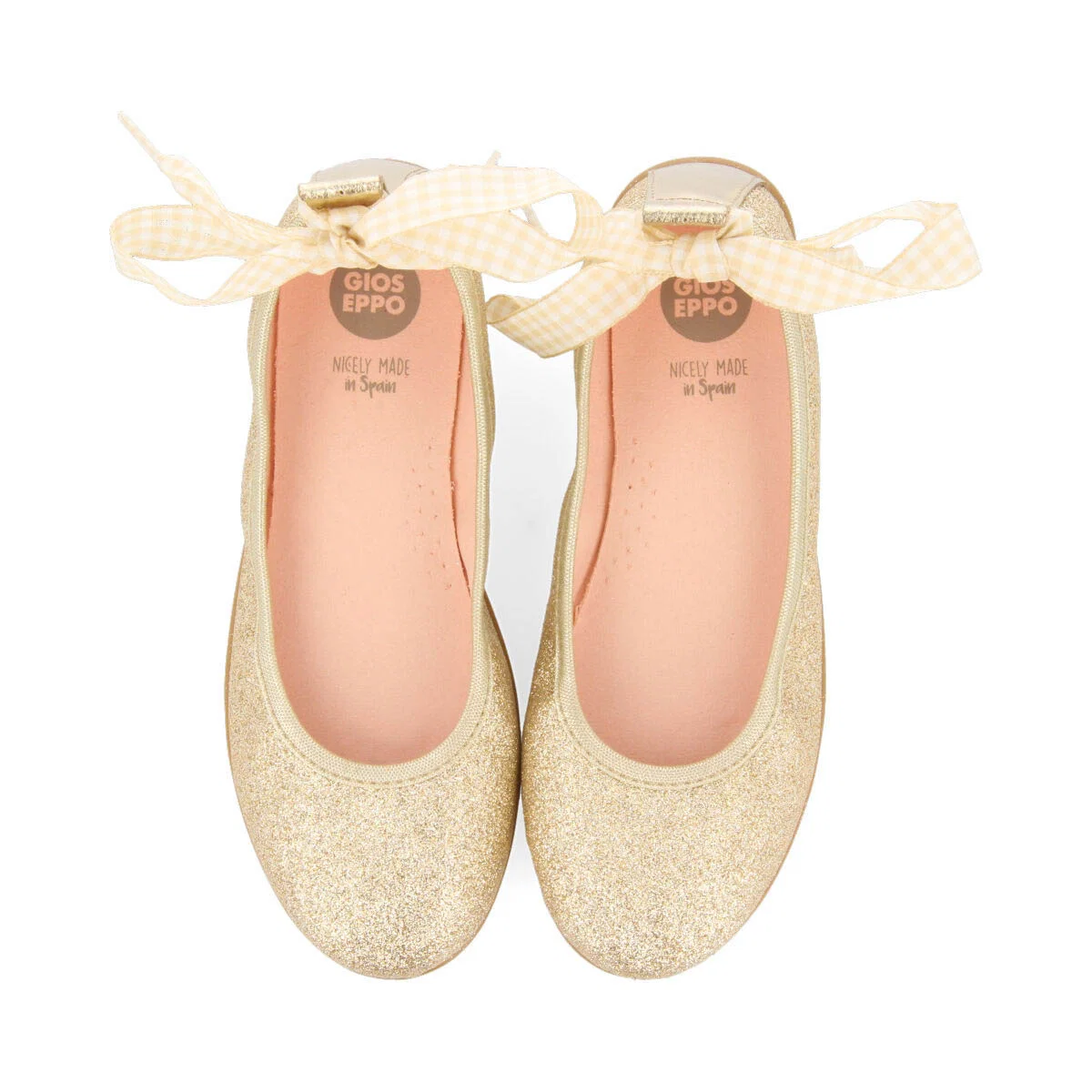 Vermeix girls glittery gold ballet flats - Image 4