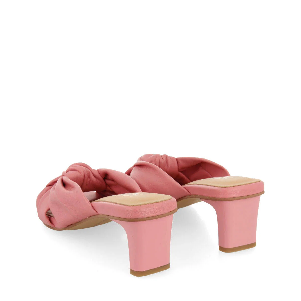 Bahge women's pink leather sandals with knots - Image 6