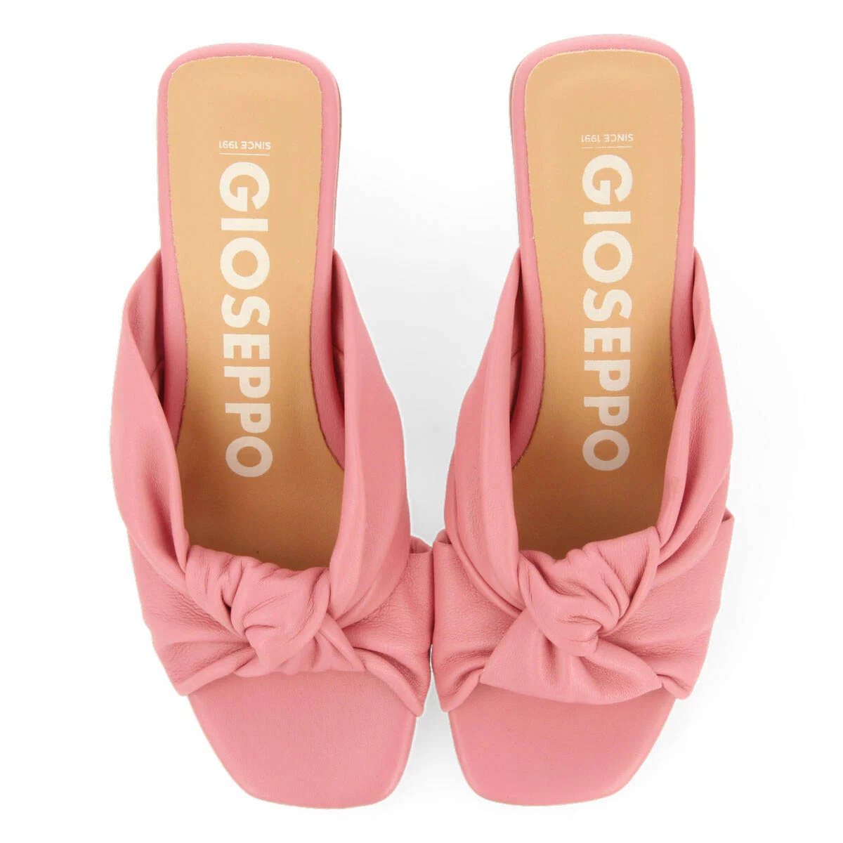 Bahge women's pink leather sandals with knots - Image 5
