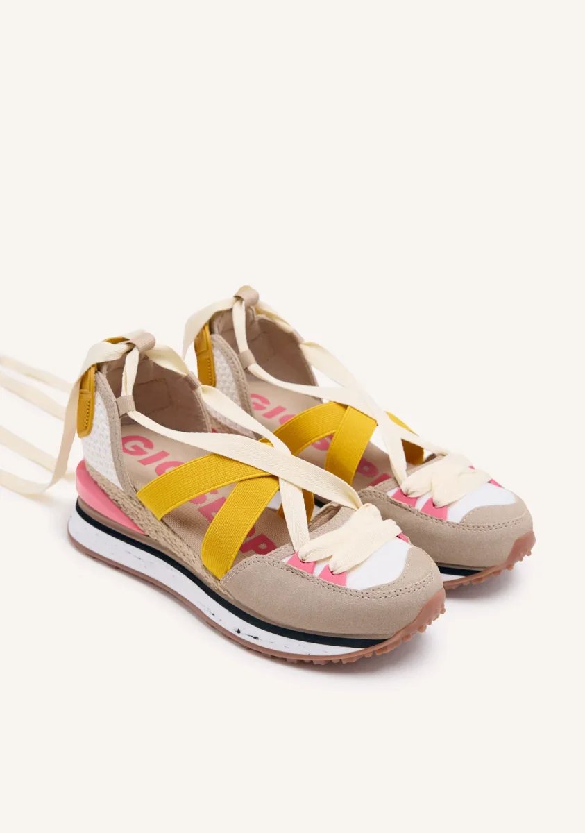 Coinches beige espadrille sneakers with wedges - Image 3