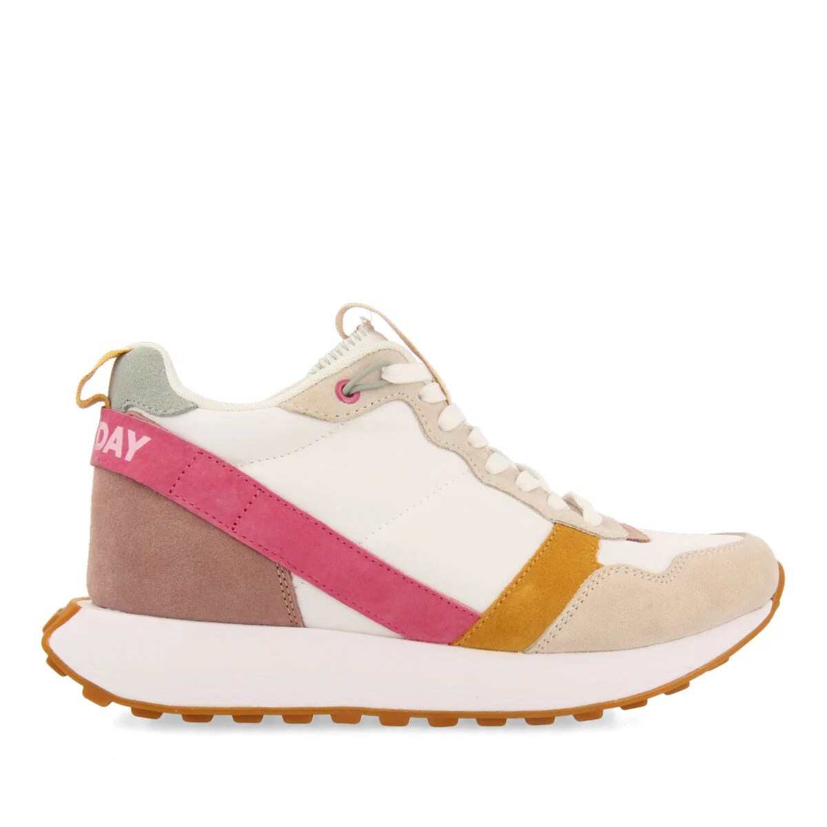 Vincly women's white retro-style sneakers with inner wedges - Image 2