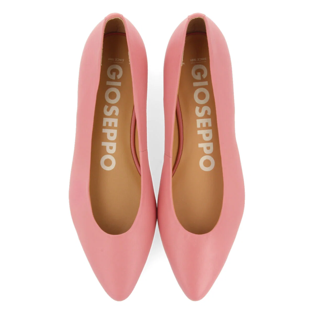 Trappes women's pink leather ballet flats with pointed toes - Image 2
