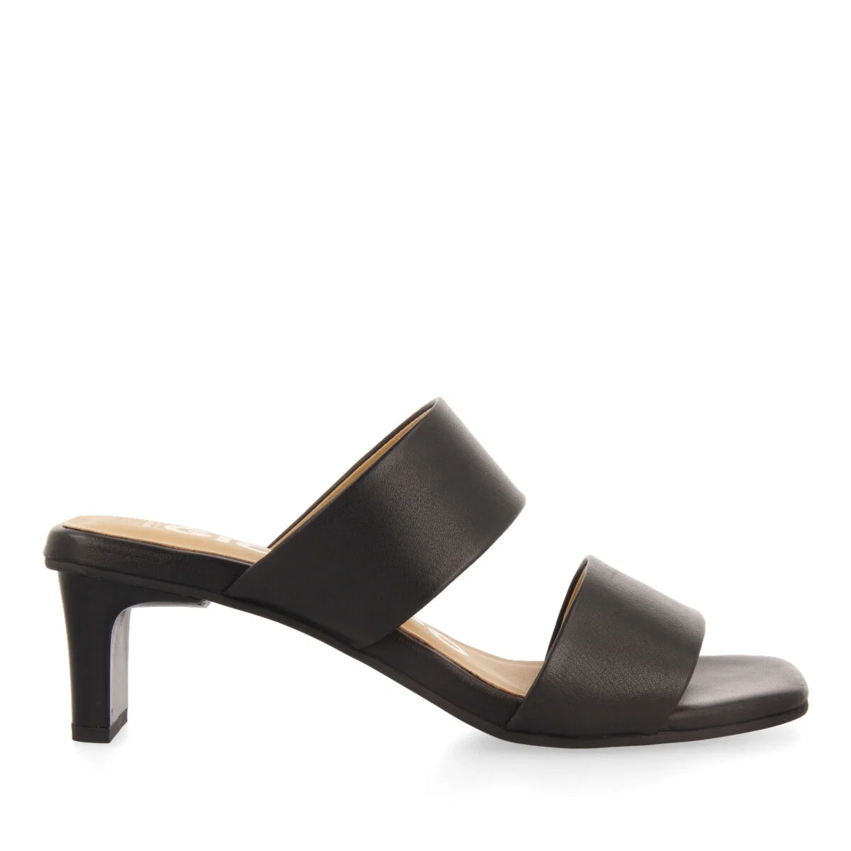 Butteaux women's black sandals with heels and double straps - Image 2