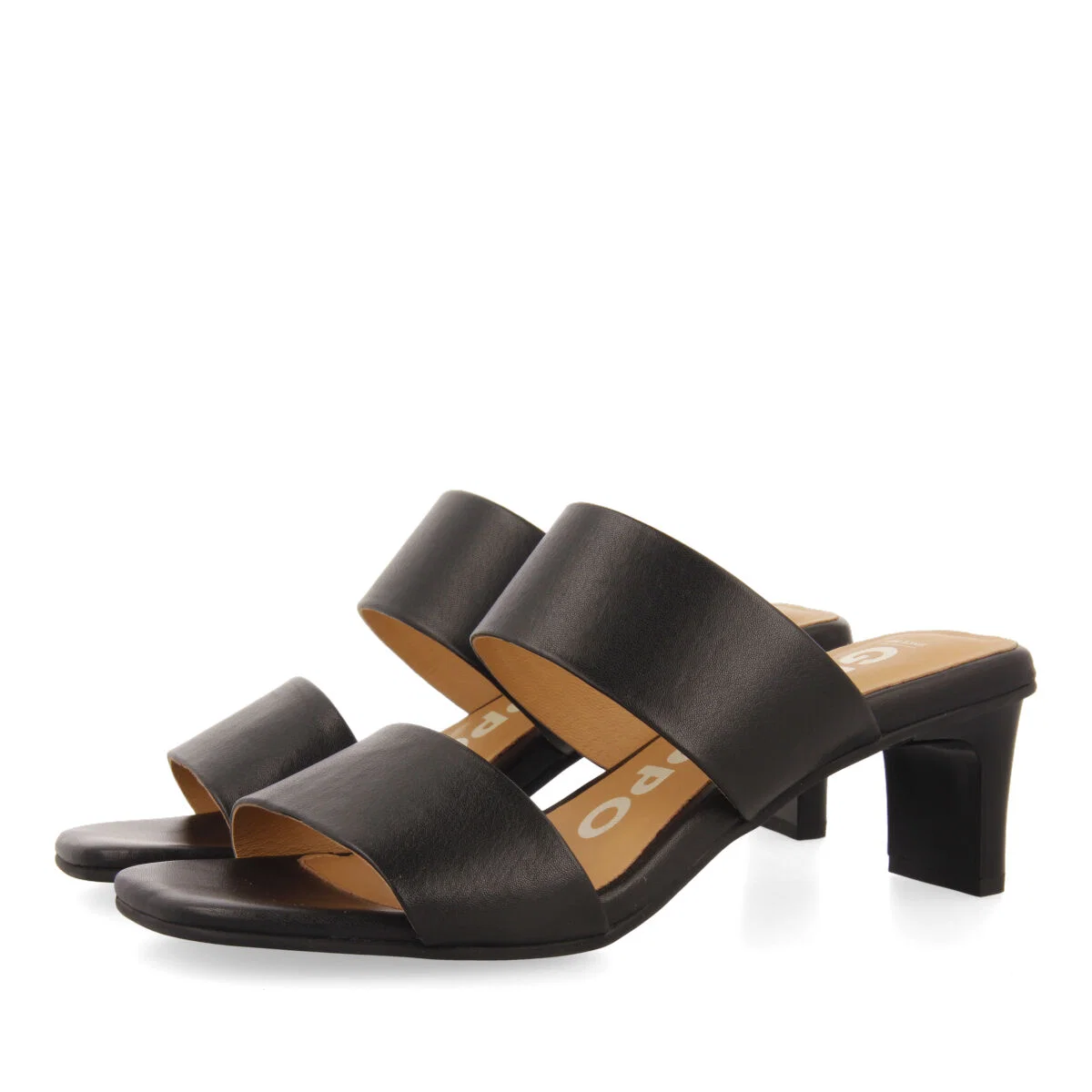 Butteaux women's black sandals with heels and double straps - Image 3