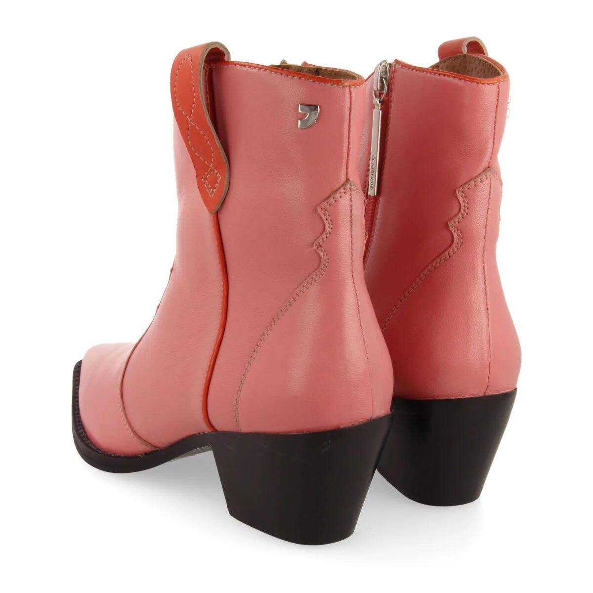 Sylte women's pink leather cowboy boots - Image 5