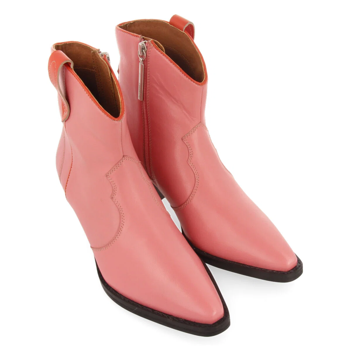 Sylte women's pink leather cowboy boots - Image 4