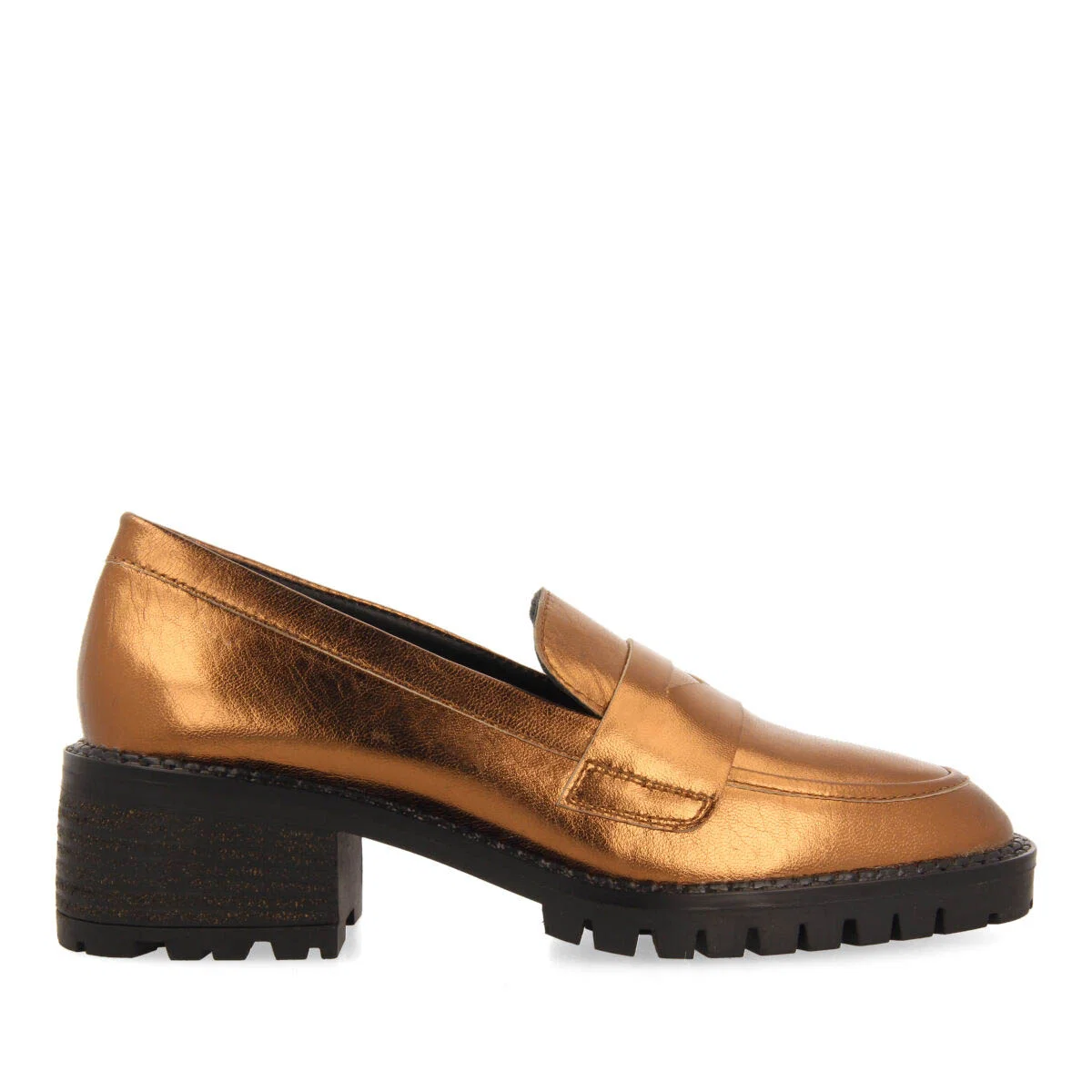 Volda women's bronze leather moccasins - Image 3