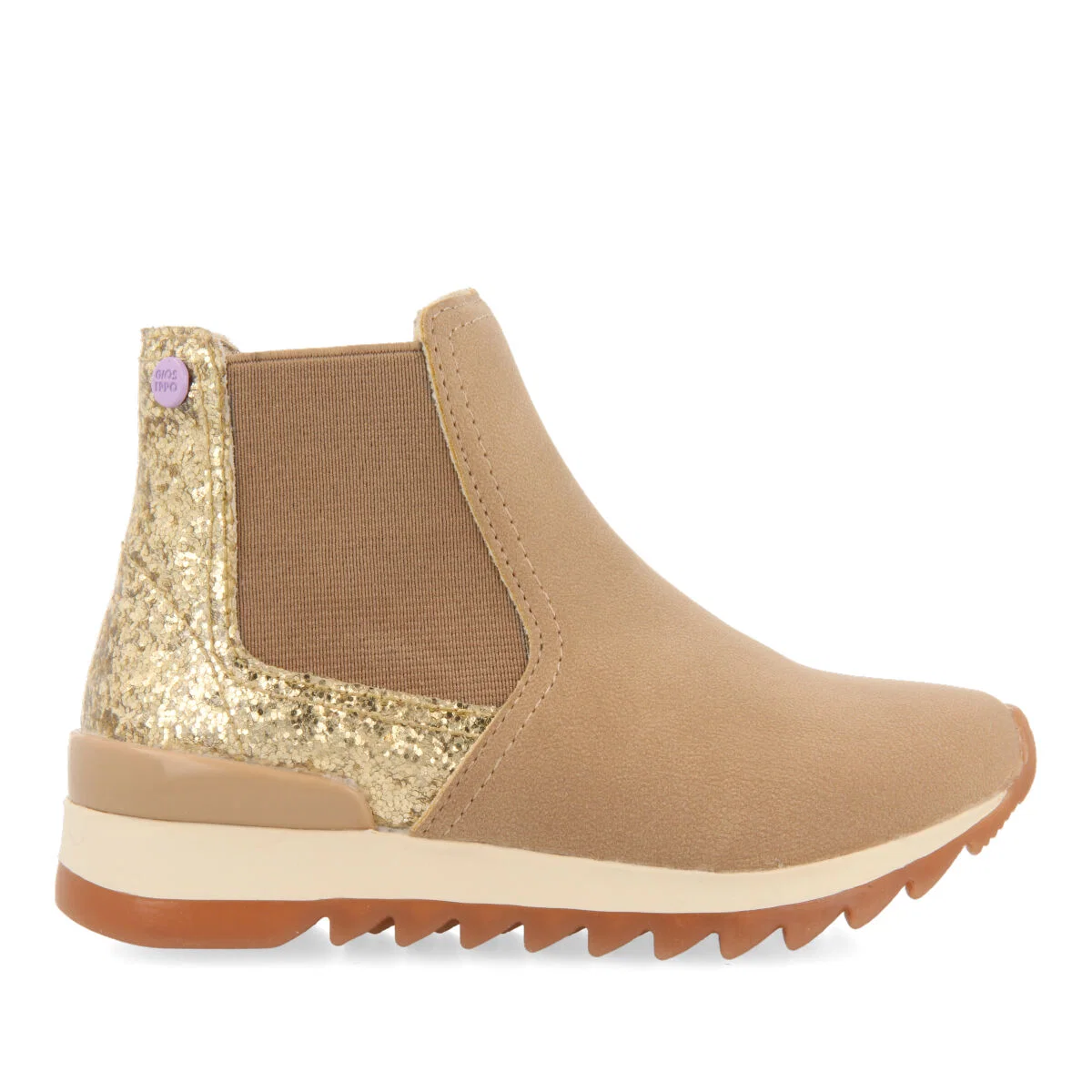 Luncarty children's chelsea boot-style sneakers with shiny gold detail - Image 2