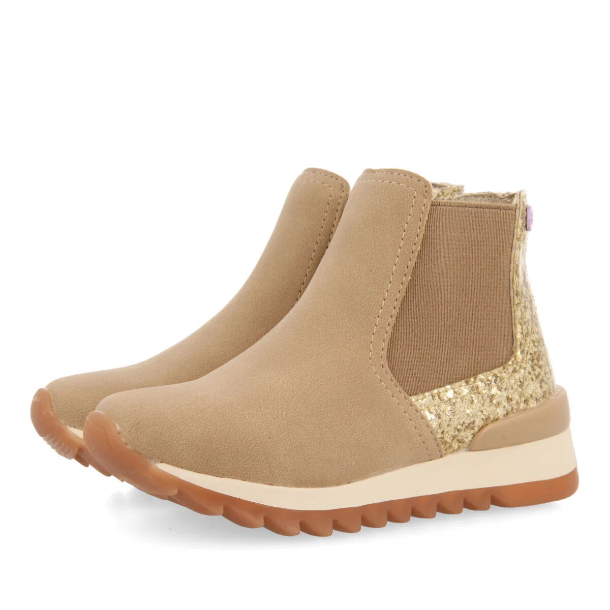 Luncarty children's chelsea boot-style sneakers with shiny gold detail - Image 5