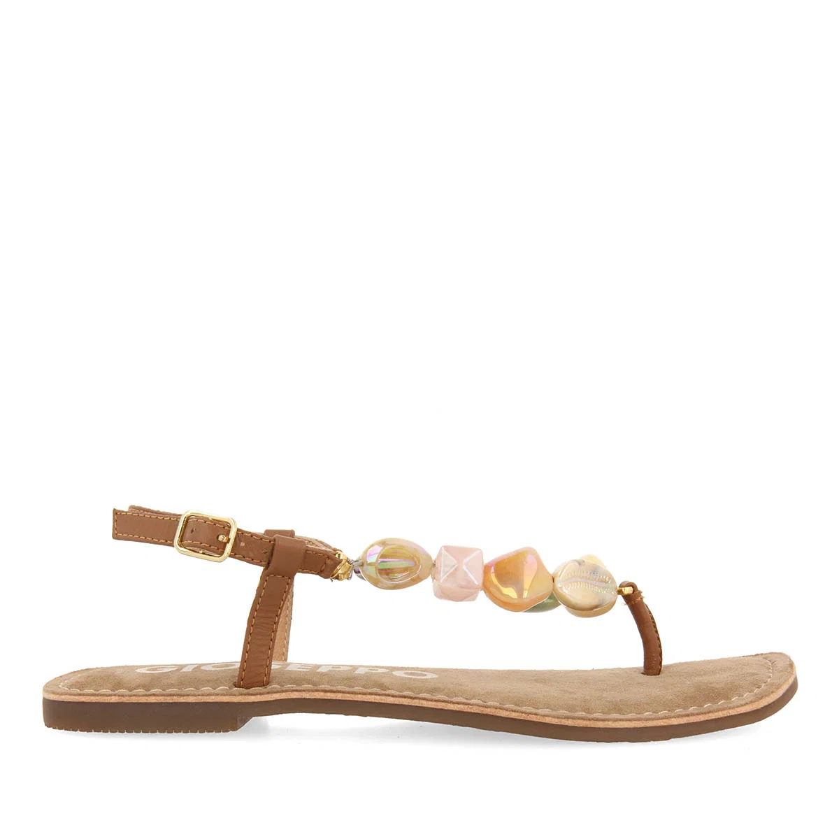 LEATHER SANDALS WITH MULTICOLOR STONES FOR WOMEN KARLOVAC - Image 2