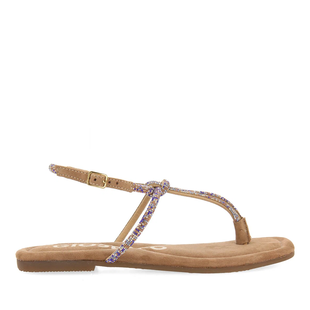 TAUPE LEATHER SANDALS WITH STRAPS AND EMBELLISHMENTS FOR WOMEN SEFFNER - Image 2