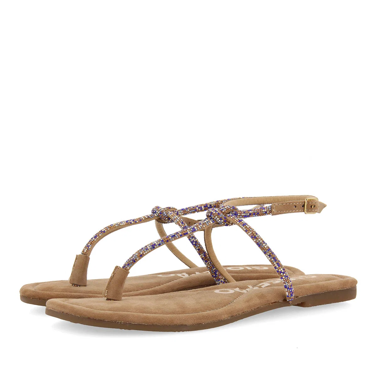TAUPE LEATHER SANDALS WITH STRAPS AND EMBELLISHMENTS FOR WOMEN SEFFNER - Image 5