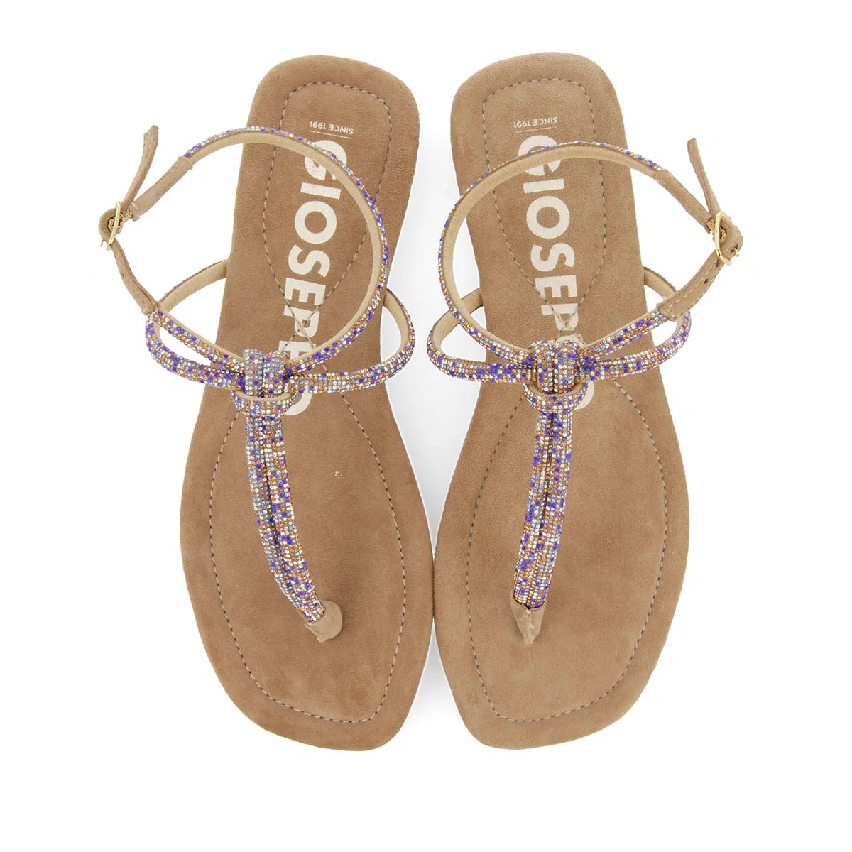 TAUPE LEATHER SANDALS WITH STRAPS AND EMBELLISHMENTS FOR WOMEN SEFFNER - Image 7