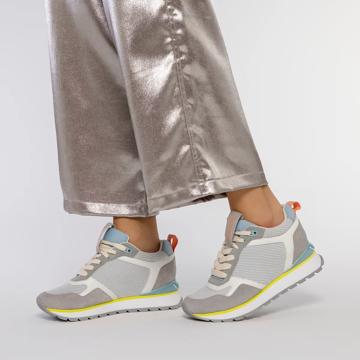 WHITE SNEAKERS WITH INTERNAL WEDGE AND MULTICOLOR DETAILS FOR WOMEN RANDAZZO - Image 3