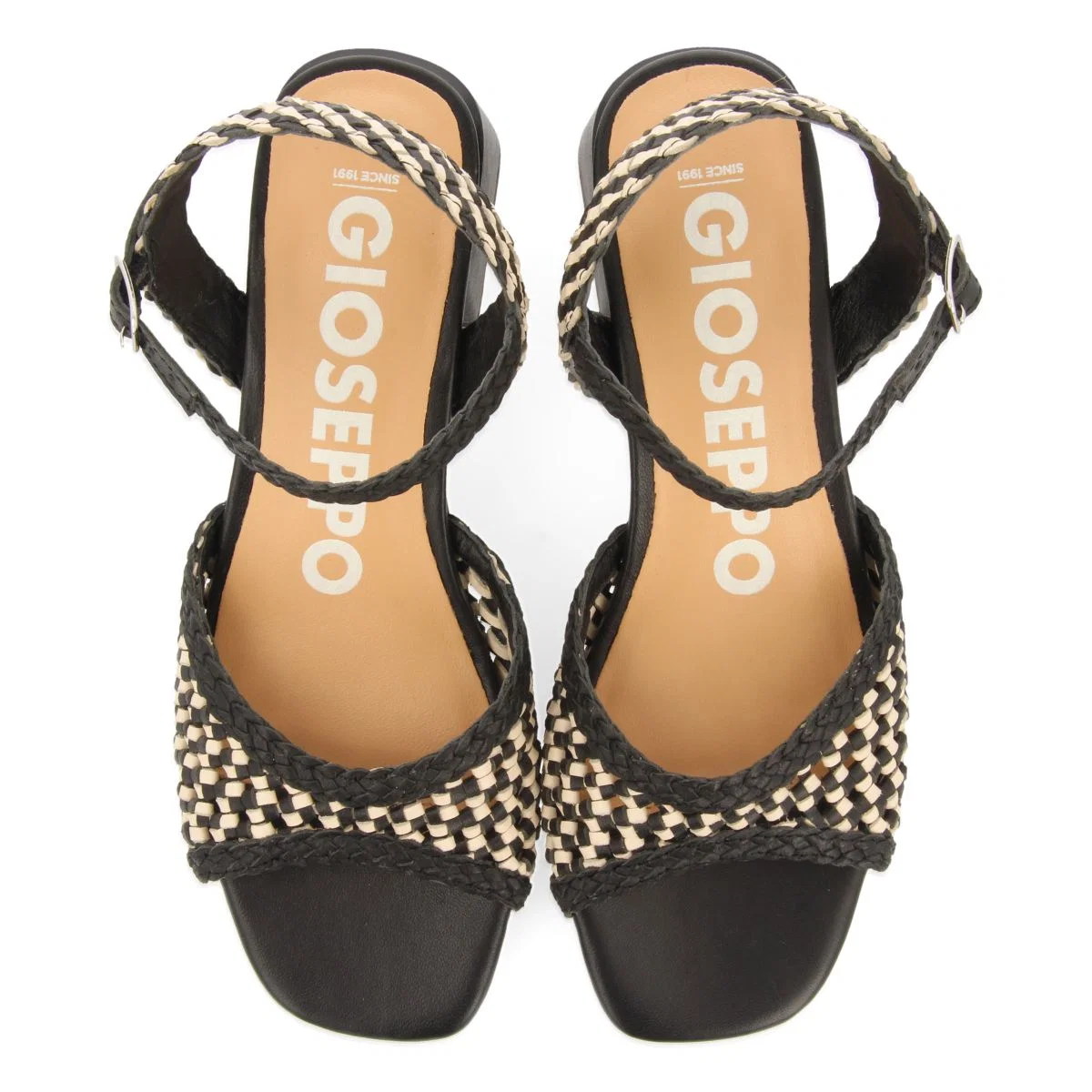 HEEL SANDALS WITH TWO-TONE BRAIDED VAMP FOR WOMEN LADOCK - Image 6