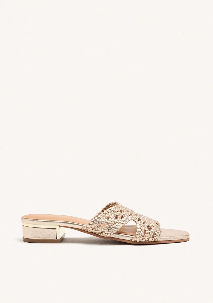 BRAIDED LEATHER MULES SANDALS LINN
