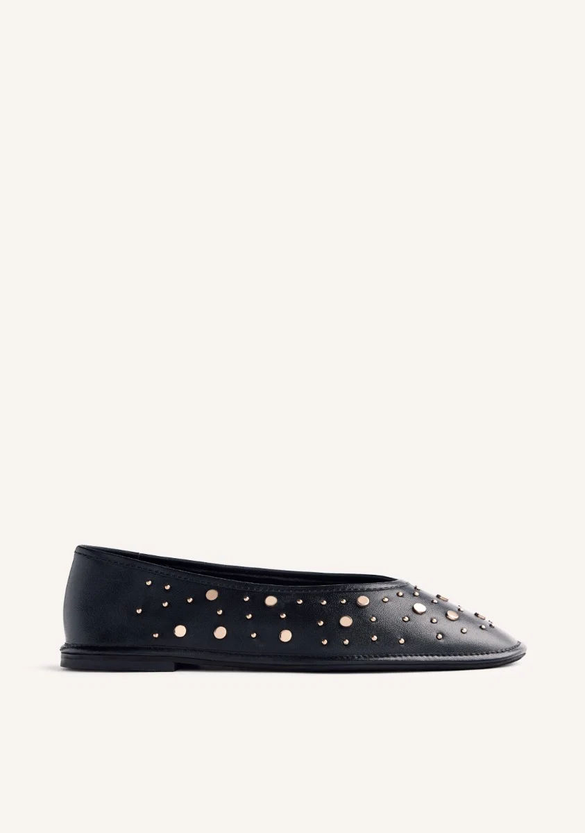STUDDED LEATHER BALLET FLATS ACOMA - Image 2