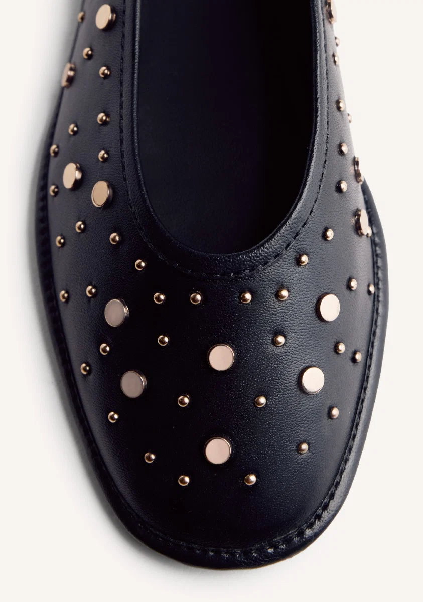 STUDDED LEATHER BALLET FLATS ACOMA - Image 4