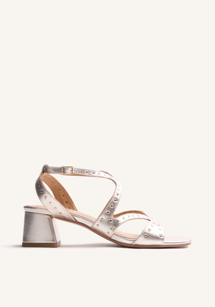 STUDDED LEATHER HEELED SANDALS WATATE - Image 2