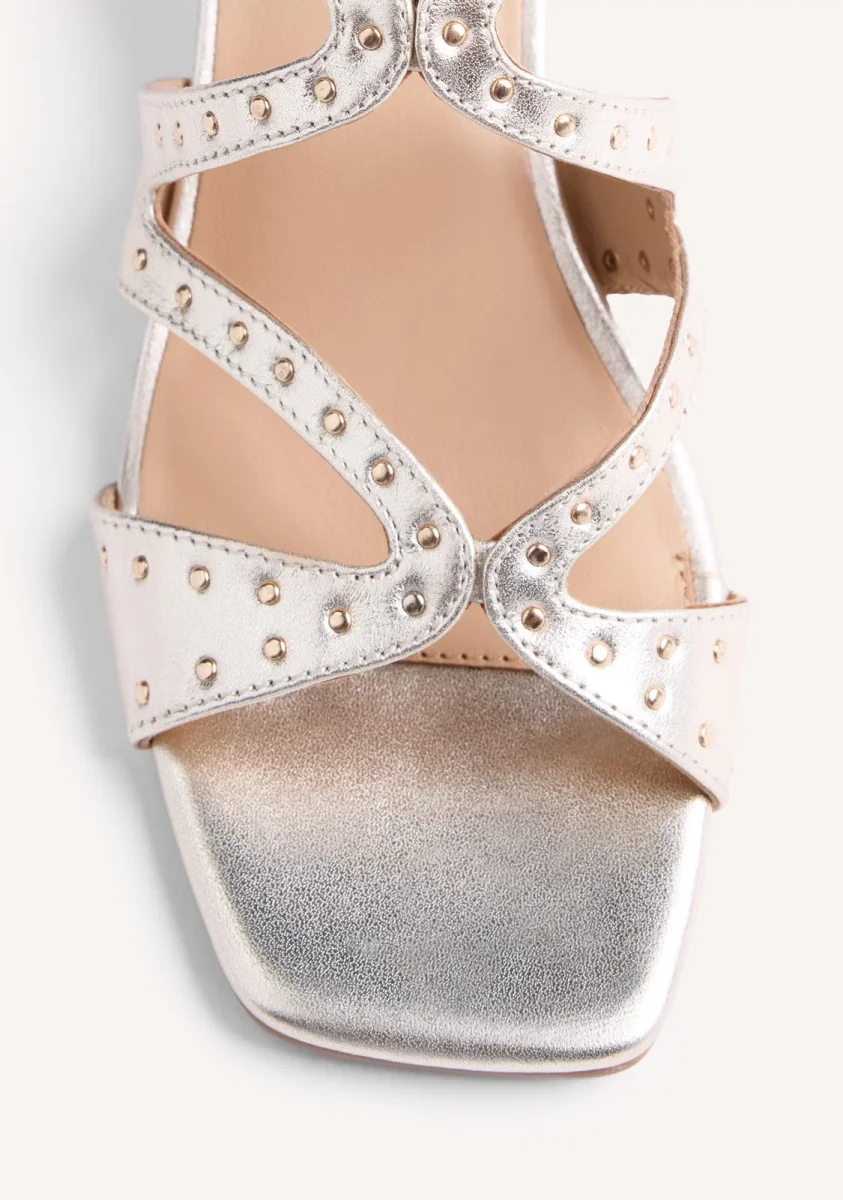 STUDDED LEATHER HEELED SANDALS WATATE - Image 4
