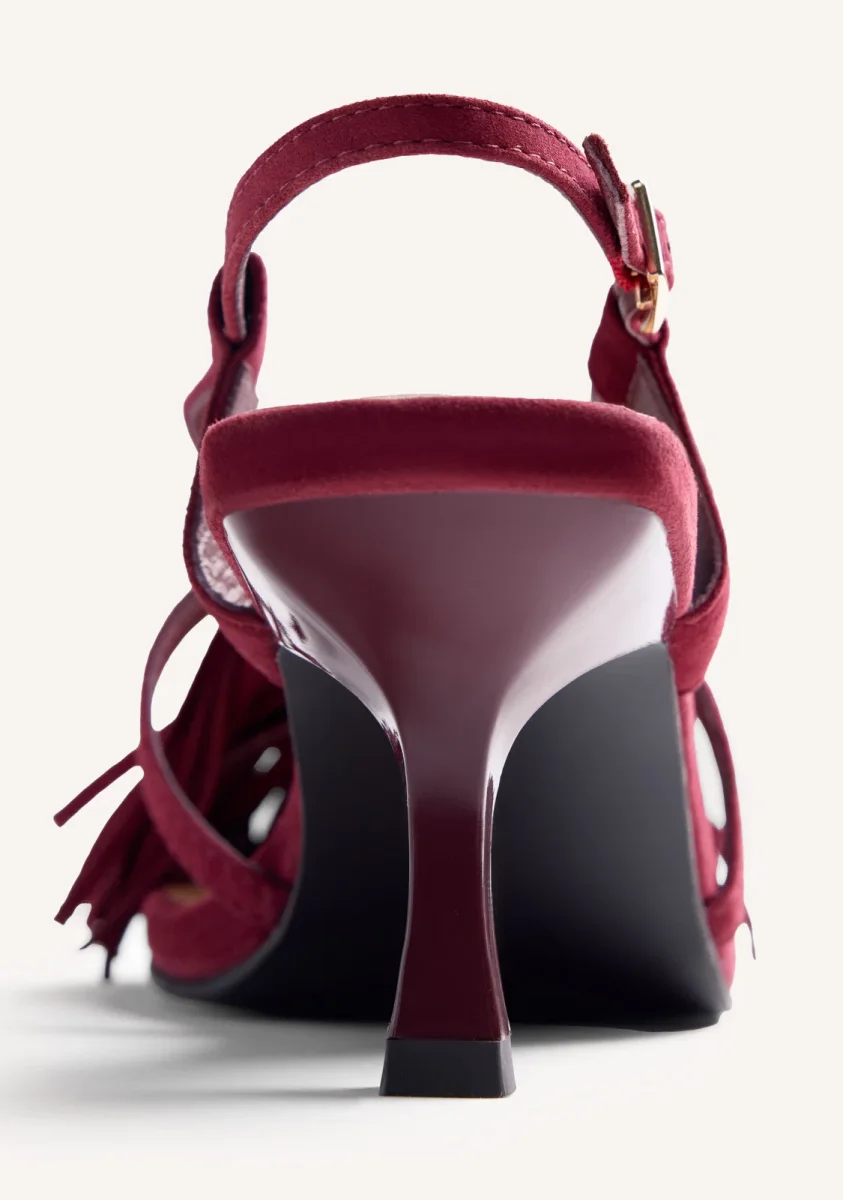 LEATHER FRINGE HEELED SANDALS LUKAC - Image 5