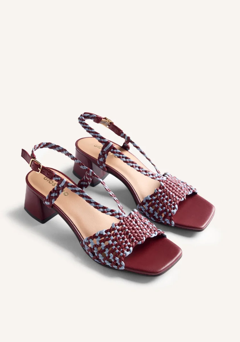 BRAIDED LEATHER HEELED SANDALS BORONGAN - Image 3