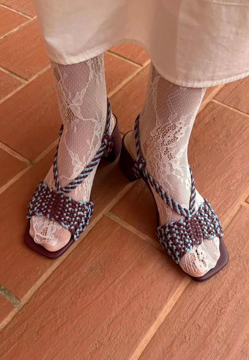 BRAIDED LEATHER HEELED SANDALS BORONGAN - Image 6