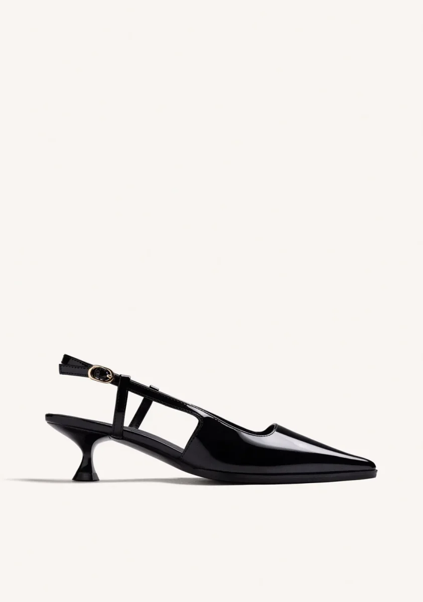 BLACK BACKLESS HEEL SHOES - Image 2
