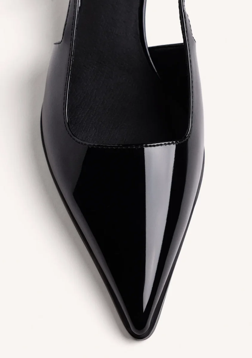 BLACK BACKLESS HEEL SHOES - Image 4