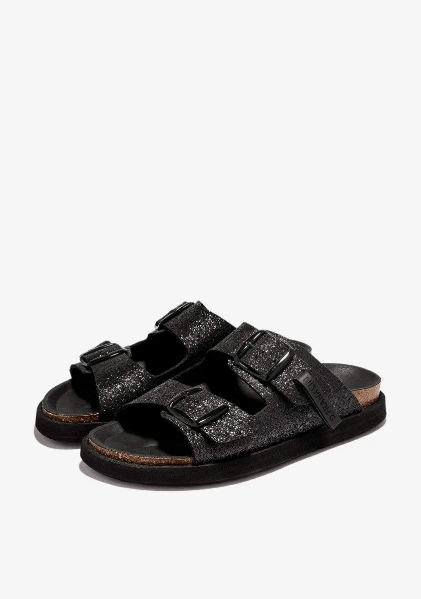 Vibe Sandals Buckle Glitter Black - Image 3