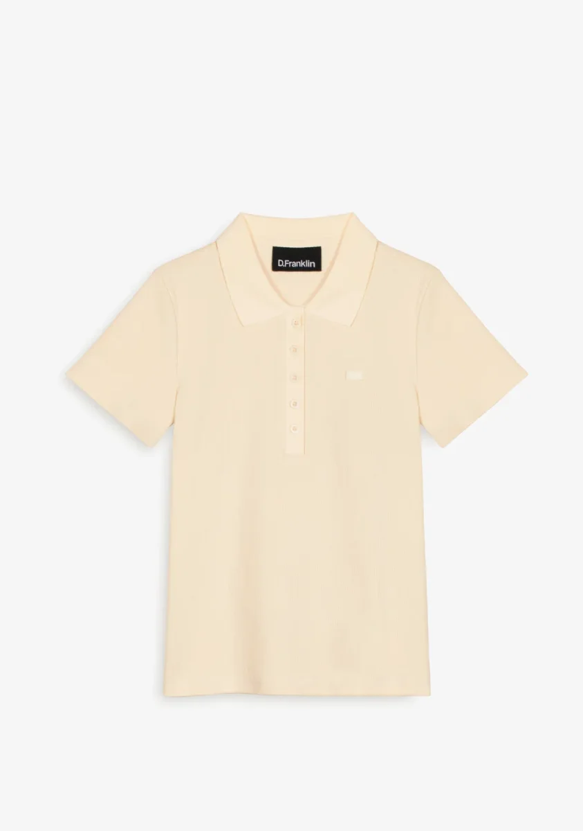 Rib Polo Top Butter - Image 2