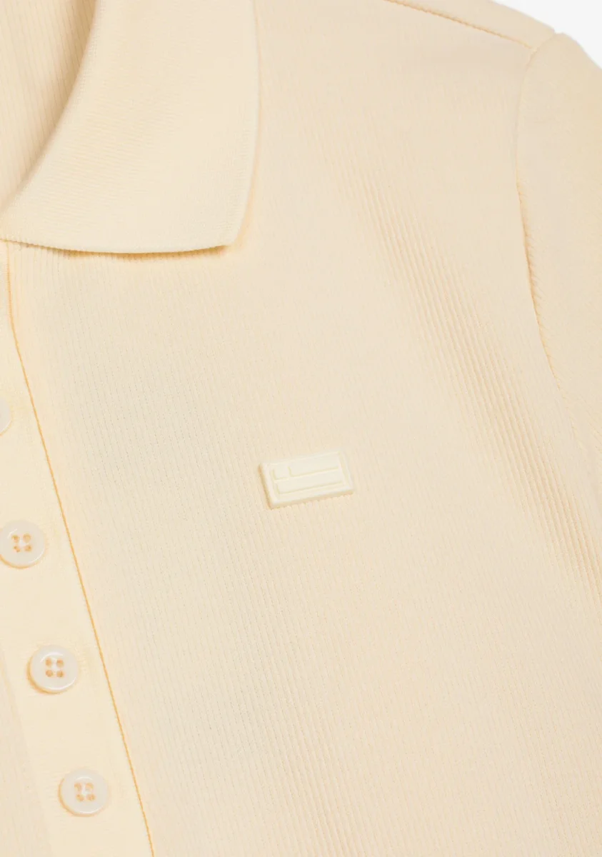 Rib Polo Top Butter - Image 3