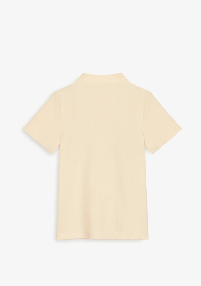 Rib Polo Top Butter - Image 4